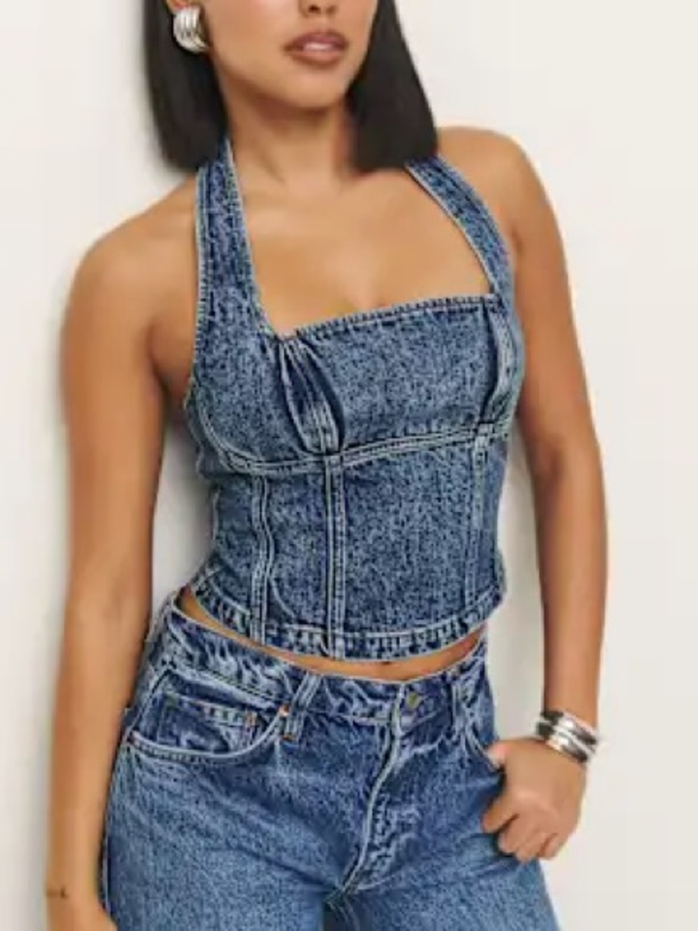 Reformation Lucinda Denim Top